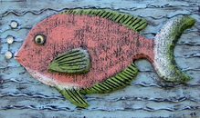 fish, fish artwork, fish artist, fish art, wall decor, sea shore art, hand carved wall art, fish decor, sea shore art, primitive art, primitive fish, folk art fish, folk art, acrylic painted fish, hand carved fish