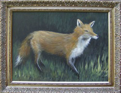 Tucker Stouch Animal artist, Hand painted acrylic fox painting